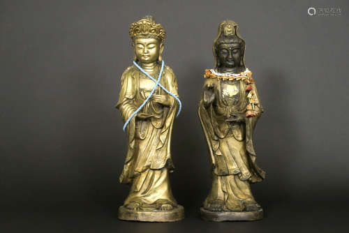 two Chinese sculptures in bronze