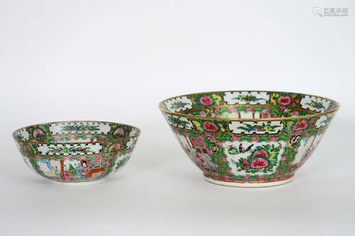 two Chinese ‘Canton’ bowls in porcelain