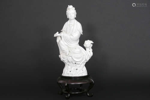 quite big Chinese “Quan Yin” sculpture in ‘blanc de Chine’ porcelain