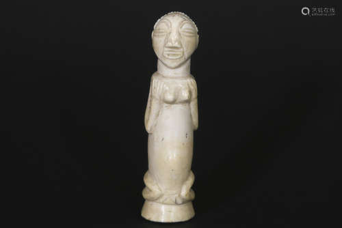 African Congolese Songye female figure sculpture in ivory to be dated before 1920