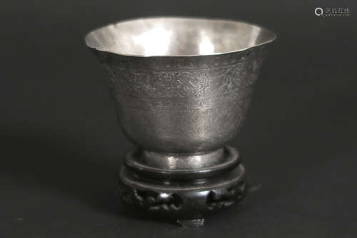 Chinese teacup in marked silver