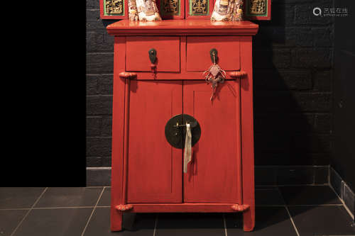 small antique Chinese Qing-period cupboard in lacquered wood