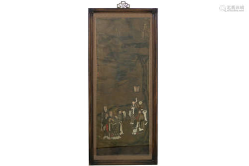 antique Chinese painting on scroll