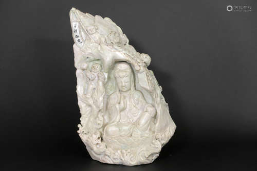 quite big Chinese “Quan Yin” sculpture in ‘white jade’