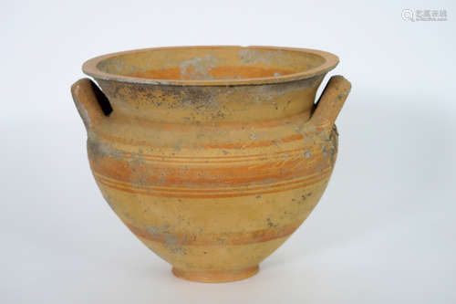 4th Cent. BC Ancient Roman tomb find from southern Italy : a “krater” in earthenware with original polychromy