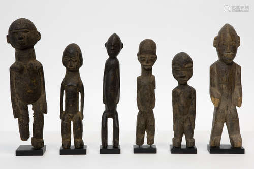 six African “Ti Bala” fetish sculptures of the “Lobi” in Ivory Coast