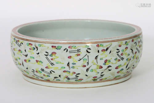 antique round Chinese basin in (“Guangxu”) marked porcelain