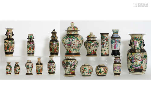 several antique Chinese ‘Nankin’-vases in porcelain