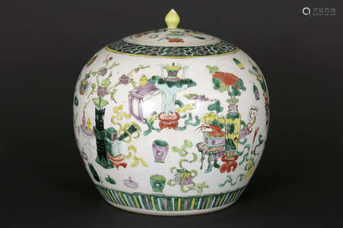 antique Chinese ginger jar in porcelain