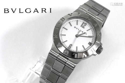 completely original quartz “Bulgari Diagono” wristwatch in steel – marked