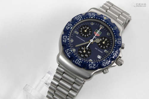 completely original quartz chrono “Tag Heuer” wristwatch in steel – marked