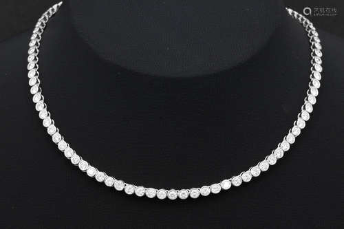 quite rare necklace in white gold (18 carat) with ca 13,50 carat of very high quality brilliant cut diamonds