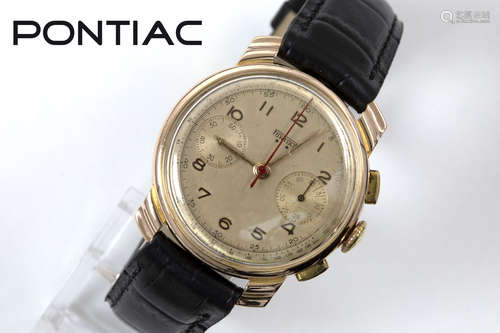 vintage mechanic ‘Pontiac’ chrono wristwatch in pink gold (18 carat) – marked