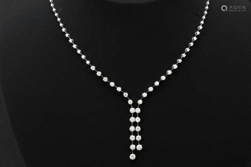 necklace in white gold (18 carat) with at least 3 carat of very high quality brilliant cut diamonds