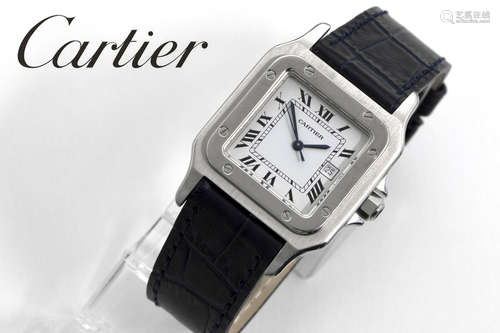 automatic “Cartier Santos” wristwatch in steel – marked