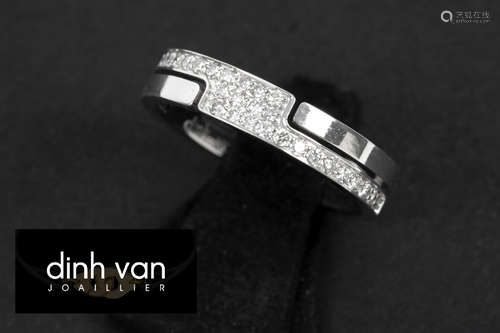 ”Dinh Van” ring in white gold (18 carat) with more then 0,20 carat of very high quality brilliant cut diamonds – signed