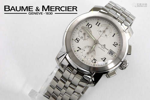 completely original automatic chrono “Baume & Mericer Capeland” wristwatch in steel –  marked