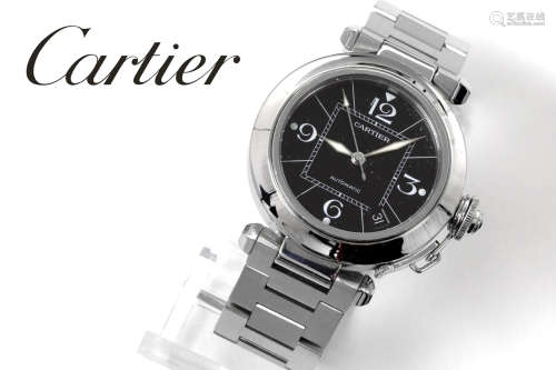 completely original automatic “Cartier Pasha C” wristwatch in steel – marked