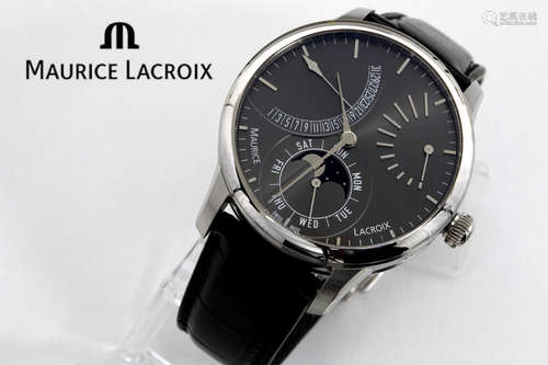 completely original automatic “Maurice Lacroix Masterpeice Retrograde” wristwatch in steel – marked