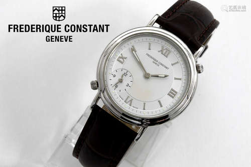 quartz “Frederique Constant Classic dual Time” wristwatch in steel – marked