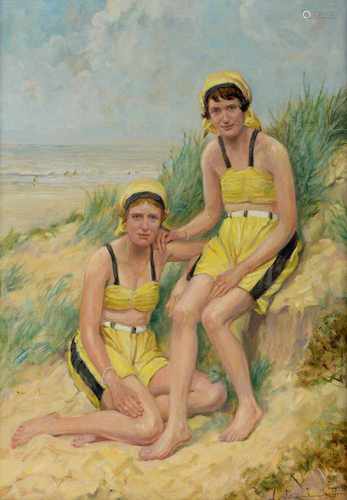 Willem van Nieuwenhoven (1879-1973) 'Tweeling in de duinen', gesigneerd en gedateerd 1934 r.o.,