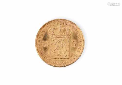 Gouden 10 G munt, Willem I, 1840.