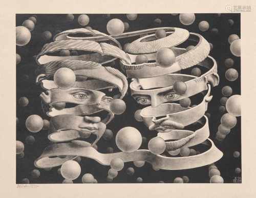 Maurits Cornelis Escher (1898-1972) 'Band', gesigneerd en '11/40' l.o., april 1956, litho. Afm. 25,3