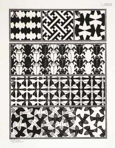 Maurits Cornelis Escher (1898-1972) 'Regelmatige vlakverdeling II', gesigneerd l.o., 1957,