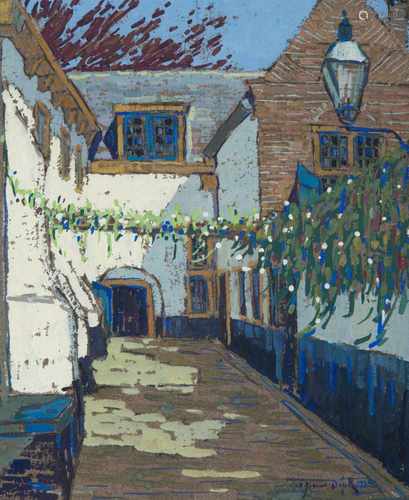 Alphonsus Josephus van Dijck (1894-1979) 'Annahofje te Middelburg', gesigneerd en gedateerd 1922 r.