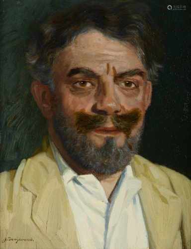 Jacob Dooijewaard (1876-1969) 'Portret van acteur Henry de Vries', gesigneerd l.o., paneel. Afm.