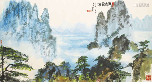 王麦秆（1921-2002） 黄山云海 纸本设色 镜心