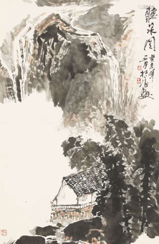 1983年作 赵松涛（1916-1993） 听泉图 纸本设色 立轴
