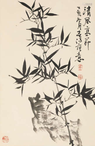 1995年作 霍春阳（b.1946） 清风高节 纸本水墨 立轴