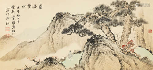 1978年作 溥佐（1918-2001） 寿岳双松 纸本设色 镜心