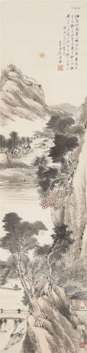顾沄(1835-1896) 渔樵含晖 纸本设色 立轴