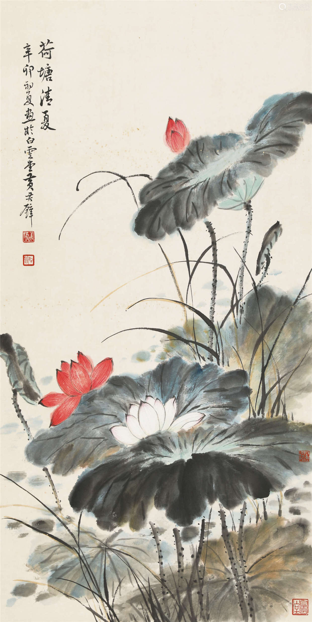 1951年作黄君璧 18 1991 荷塘清夏纸本设色立轴 Deal Price Picture 1951年作黄君璧 18 1991 荷塘清夏纸本设色立轴 Deal Price Picture
