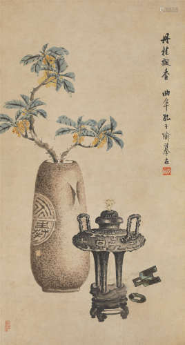 孔宣（1873-1926） 丹桂飘香 纸本设色 立轴