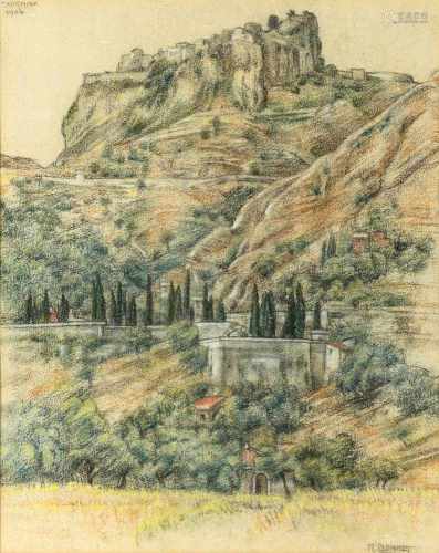 Rudolf Bonnet (1895-1978) 'Taormina', signed l.r. and dated 'Taormina 1964' u.l., pastel on paper.