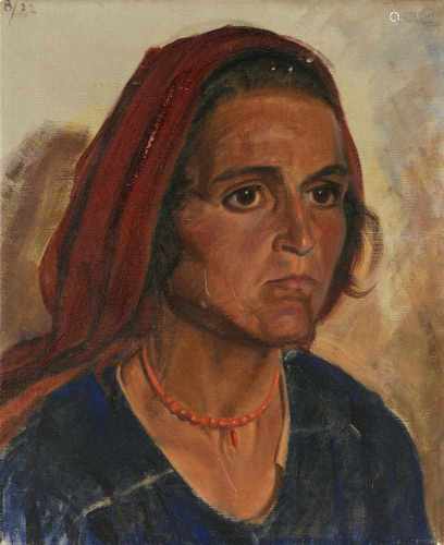 Rudolf Bonnet (1895-1978) 'Italian woman', signed and dated Anticoli 8 / '22, canvas. 56 x 46,5