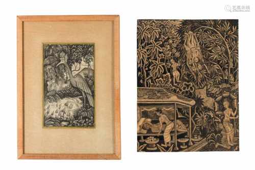 Ida Bagus Made Nadera (1910-1998), 'Balinese legend', signed and dated 1976 l. center, black ink