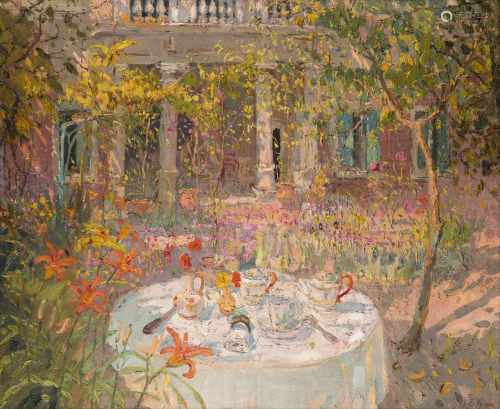 Adrien-Jean Le Mayeur de Merprès (1880-1958) 'View on Palazzo Frollo garden, Venice', signed l.r.,