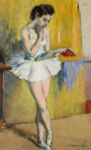 Willem Dooijewaard (1892-1980) 'Ballerina', signed l.r., panel. 40 x 25 cm.