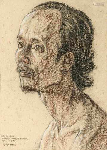 Rudolf Bonnet (1895-1978) 'The painter Mangku Wayan Nomer', signed and dated 'Bali 1977' l.l.,