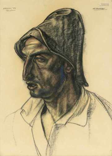 Rudolf Bonnet (1895-1978) 'Pecoraio', signed u.r. and dated 'Anticoli '28' u.l., charcoal on