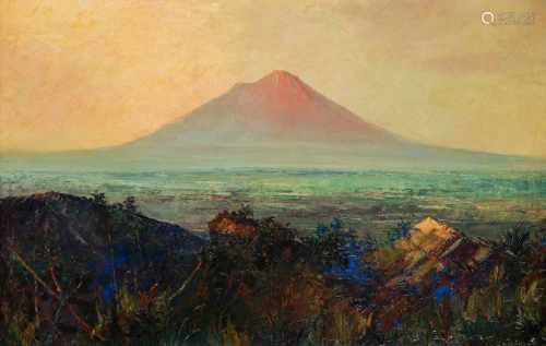 Leonid Gechtoff (1883-1941) 'Gunung Arjuno, east Java', signed l.r., canvas. 95 x 145 cm. Gechtoff