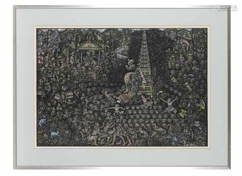 Ida Bagus Putu Gede (1947-2011) ‘Ngabèn', signed l.r. ink on paper, 45 x 60 cm. Literature: