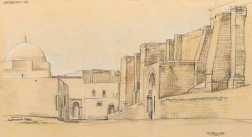 Rudolf Bonnet (1895-1978) 'The mosque of Kairouan', signed l.r. and dated 'Kairouan '65' u.l., mixed
