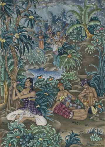 Ketut Lasia (1945-) 'Gethsemane', signed l.r., canvas. 61 x 43 cm.