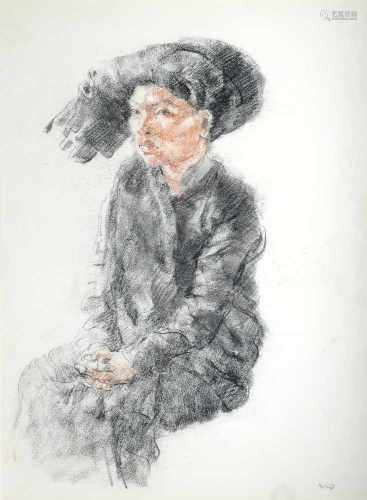 Willem Dooijewaard (1892-1980) 'Mongolian woman', signed with monogram WD l.r., pastel on paper.
