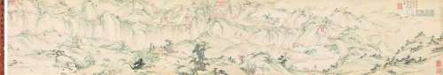 萧云从（1596～1673） 松山秋村图卷 手卷 设色纸本